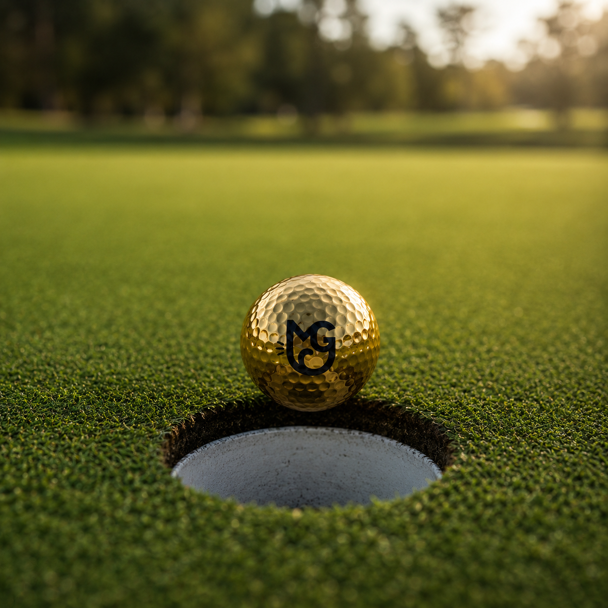 Gold ball on the lip of the cup